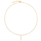Bruce & Co White Zircon Bar Pendant Necklace, Steel