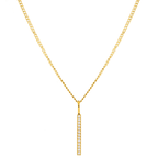 Bruce & Co White Zircon Bar Pendant Necklace, Steel