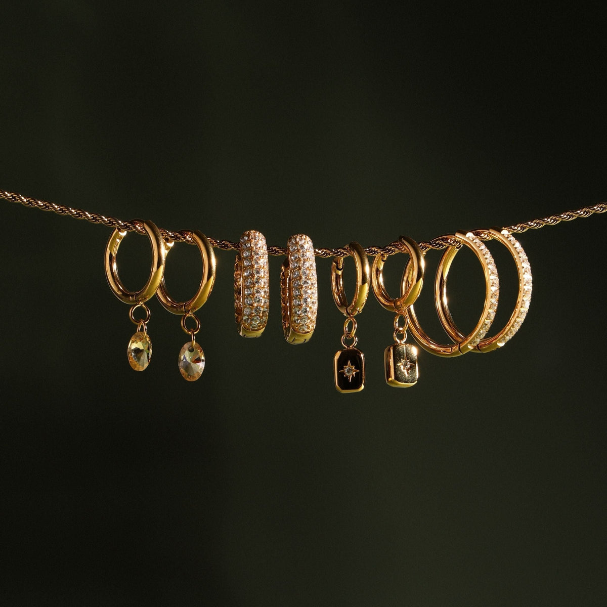 Bruce & Co Pavé Cubic Zirconia Hoop Earrings, 16 mm