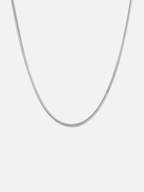 Bruce & Co Men’s Box Chain Necklace, 55 cm, Platinum-Plated Steel