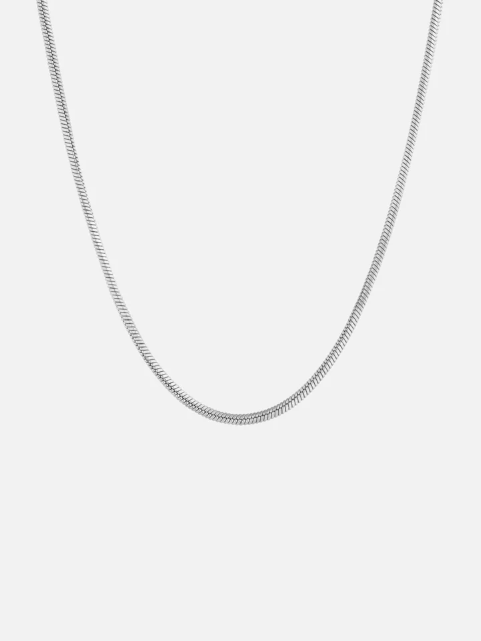 Bruce & Co Men’s Box Chain Necklace, 55 cm, Platinum-Plated Steel