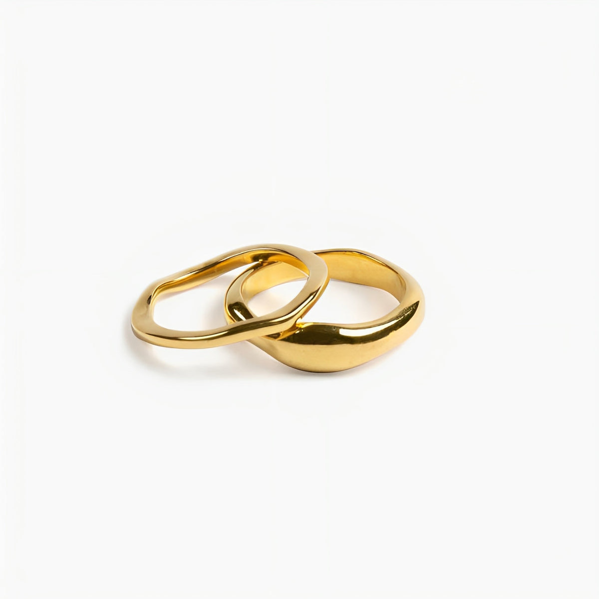 Bruce & Co Gemini – Two Sculpted Stacking Rings Set
