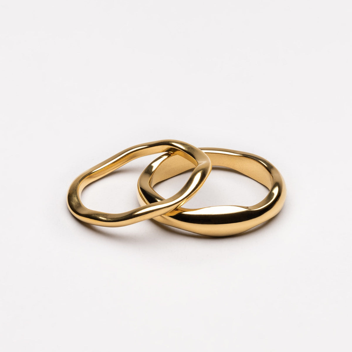 Bruce & Co Gemini – Two Sculpted Stacking Rings Set