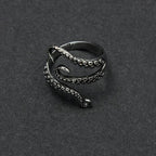 Bruce & Co Adjustable Octopus Tentacle Ring, Stainless Steel