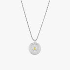 Bruce & Co Compass Zircon Pendant Necklace, 16 mm, Steel