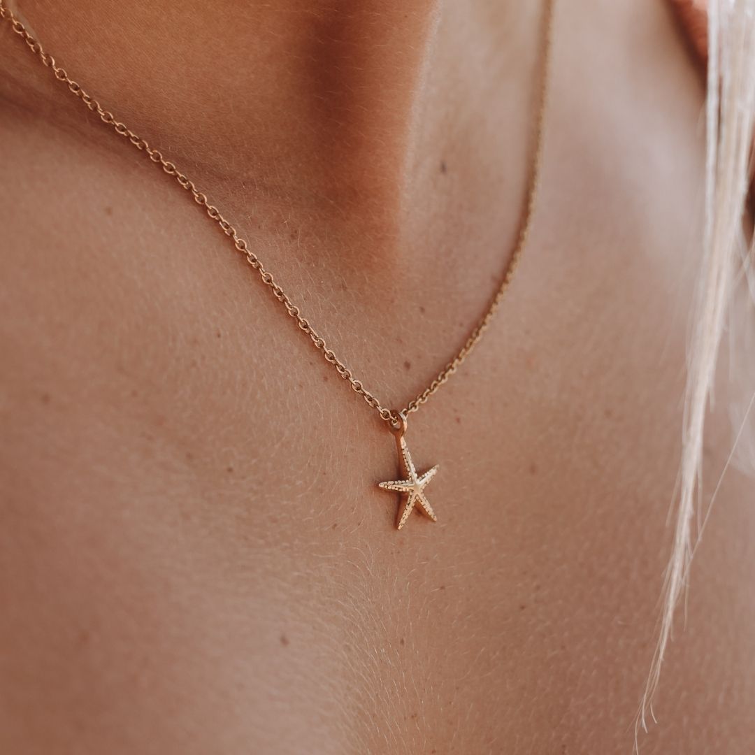 Bruce & Co Textured Starfish Pendant Necklace, 45 cm