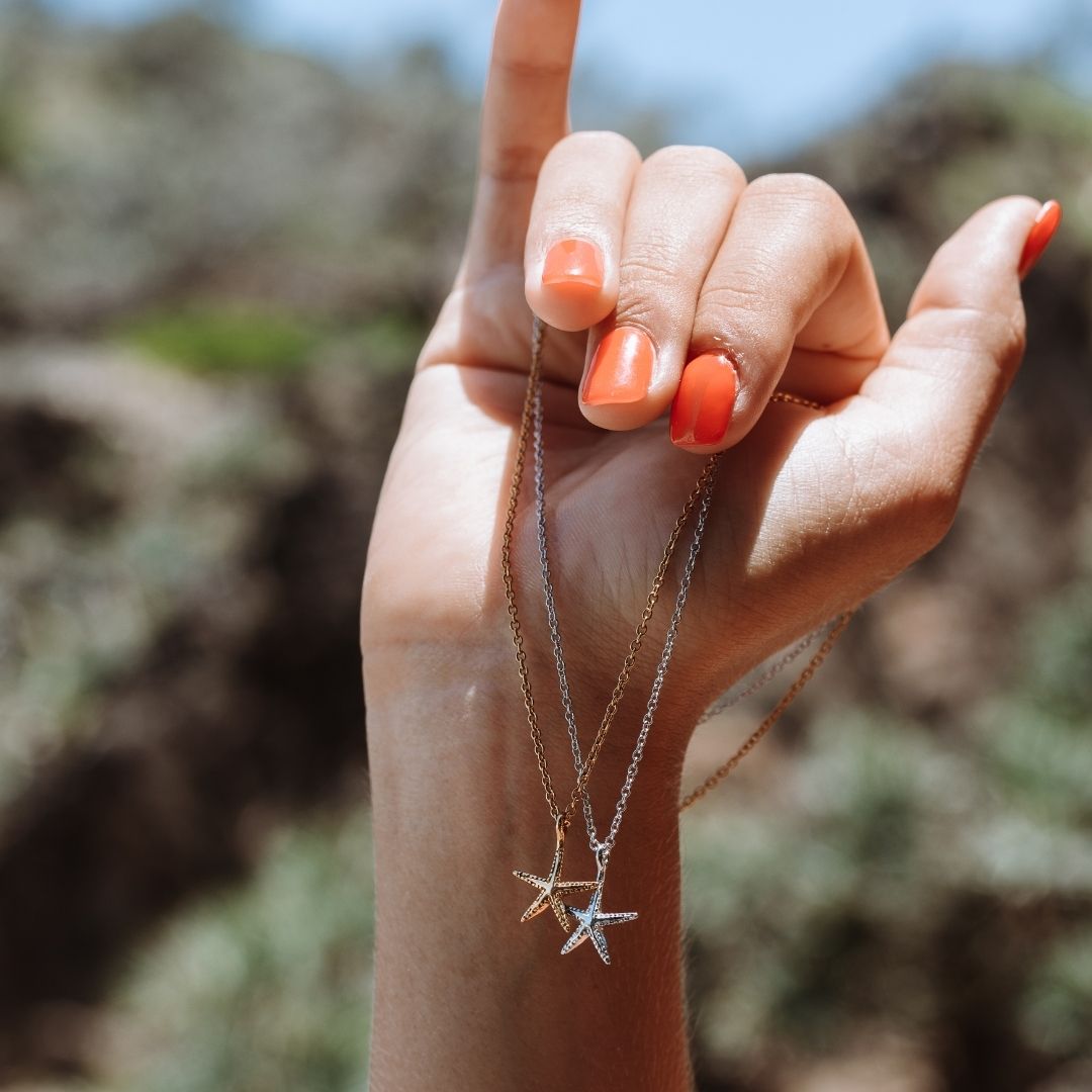 Bruce & Co Textured Starfish Pendant Necklace, 45 cm