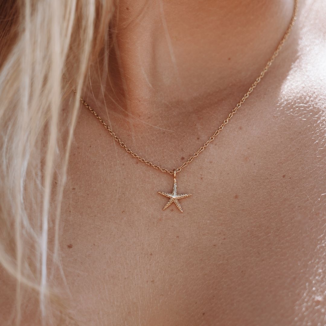 Bruce & Co Textured Starfish Pendant Necklace, 45 cm