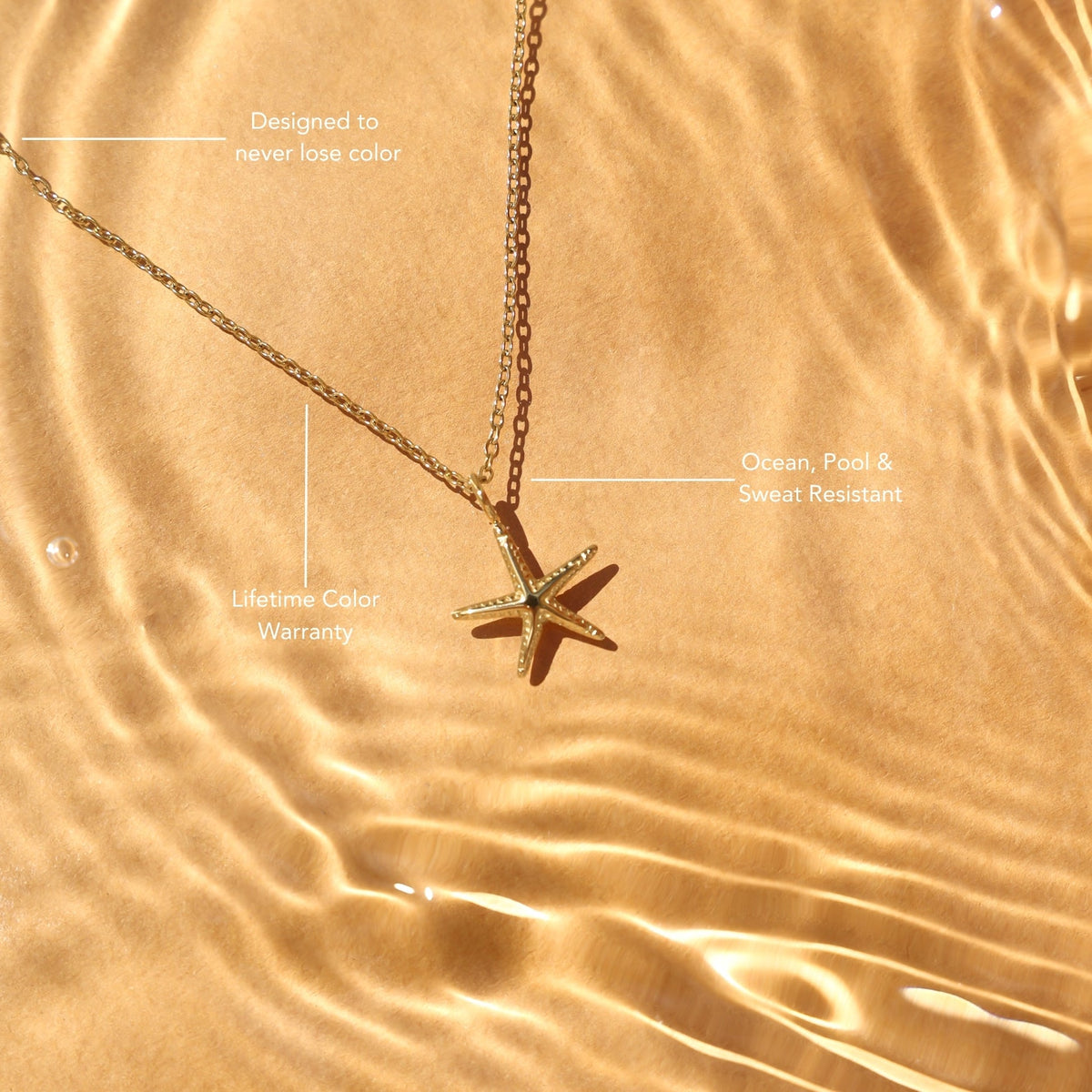 Bruce & Co Textured Starfish Pendant Necklace, 45 cm