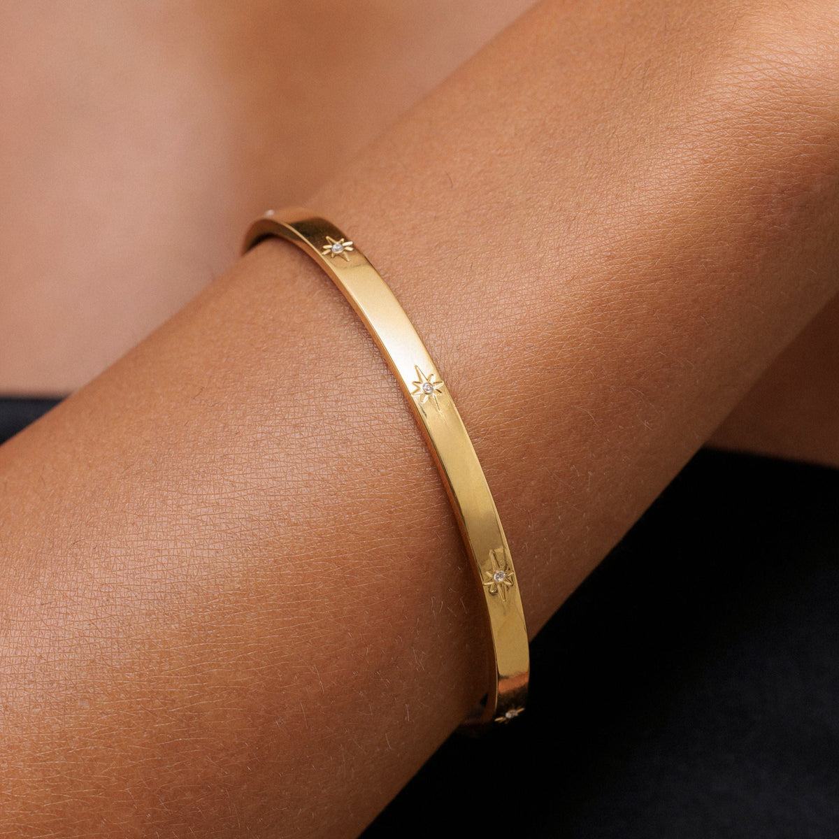Bruce & Co Starlight – Starburst Zircon Cuff Bracelet