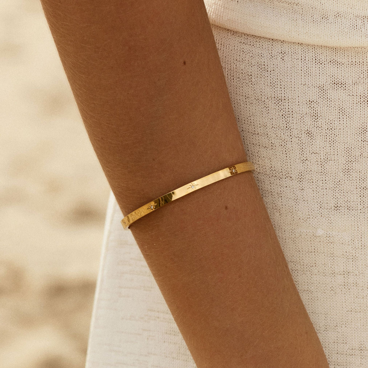 Bruce & Co Starlight – Starburst Zircon Cuff Bracelet
