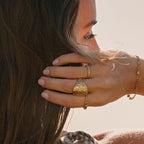Bruce & Co Molten – Hammered Dome Statement Ring, Steel