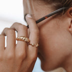 Bruce & Co Croissant – Ridged Dome Band Ring