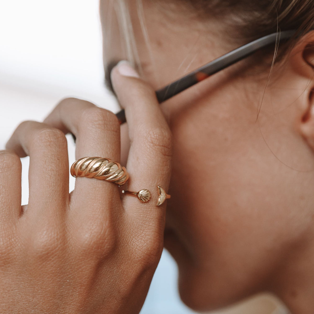 Bruce & Co Croissant – Ridged Dome Band Ring