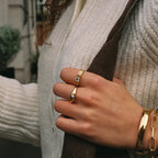 Bruce & Co Round Opal Band Ring, 5 mm, Stainless Steel