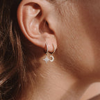 Bruce & Co Summer Night – Moon and Star CZ Hoop Earrings