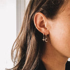 Bruce & Co Summer Night – Moon and Star CZ Hoop Earrings