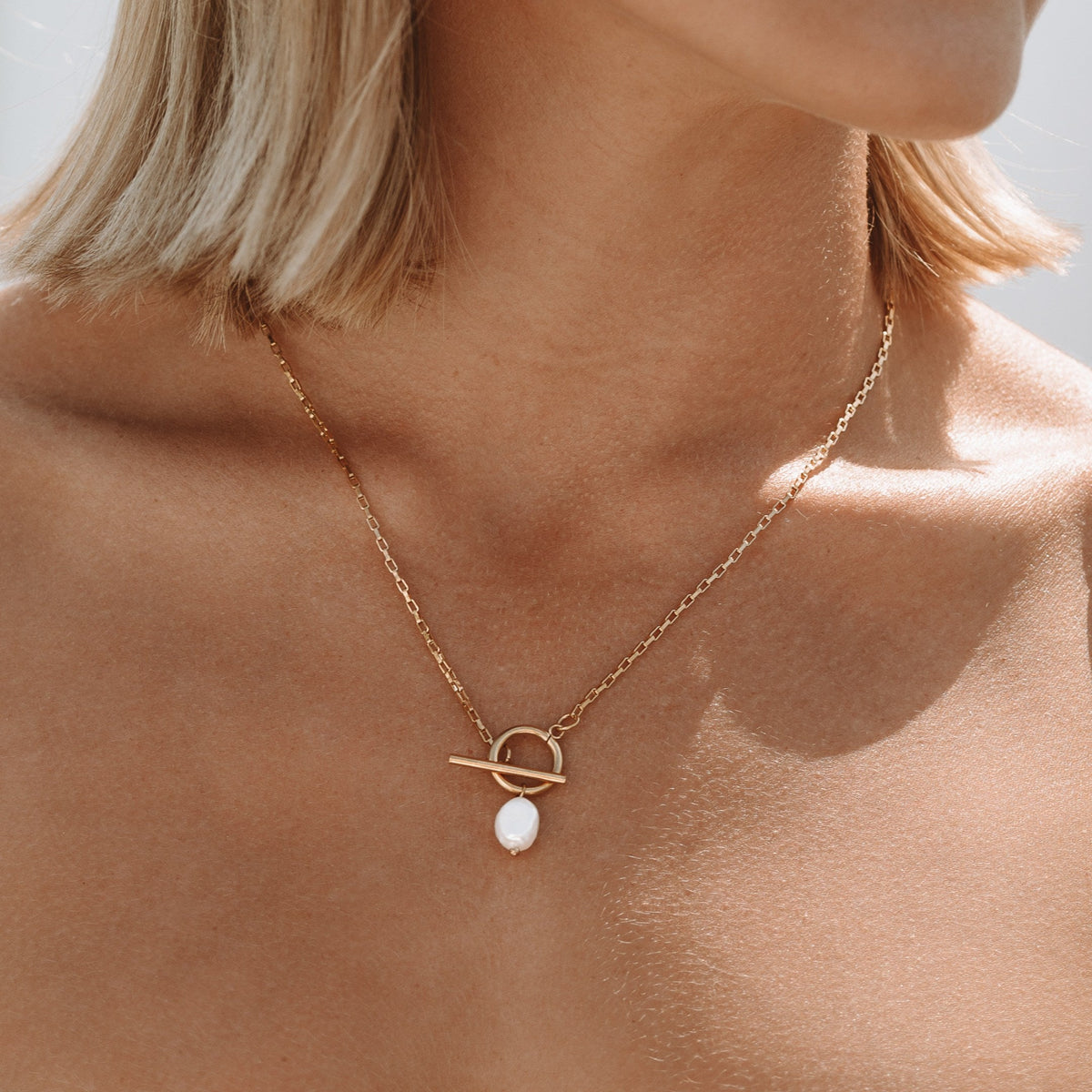 Freshwater Pearl Toggle Necklace, 45 cm — La Isla