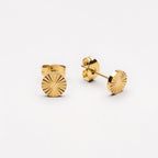 Bruce & Co Sun Stud Earrings, 6 mm, 18K Gold PVD Stainless Steel