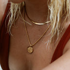 Bruce & Co Sun Coin Rope Chain Necklace, 21 mm