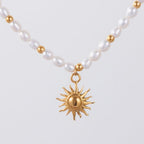 Bruce & Co Naoussa – Sun Charm Freshwater Pearl Necklace