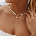 Bruce & Co Naoussa – Sun Charm Freshwater Pearl Necklace