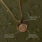Bruce & Co Sun Coin Rope Chain Necklace, 21 mm
