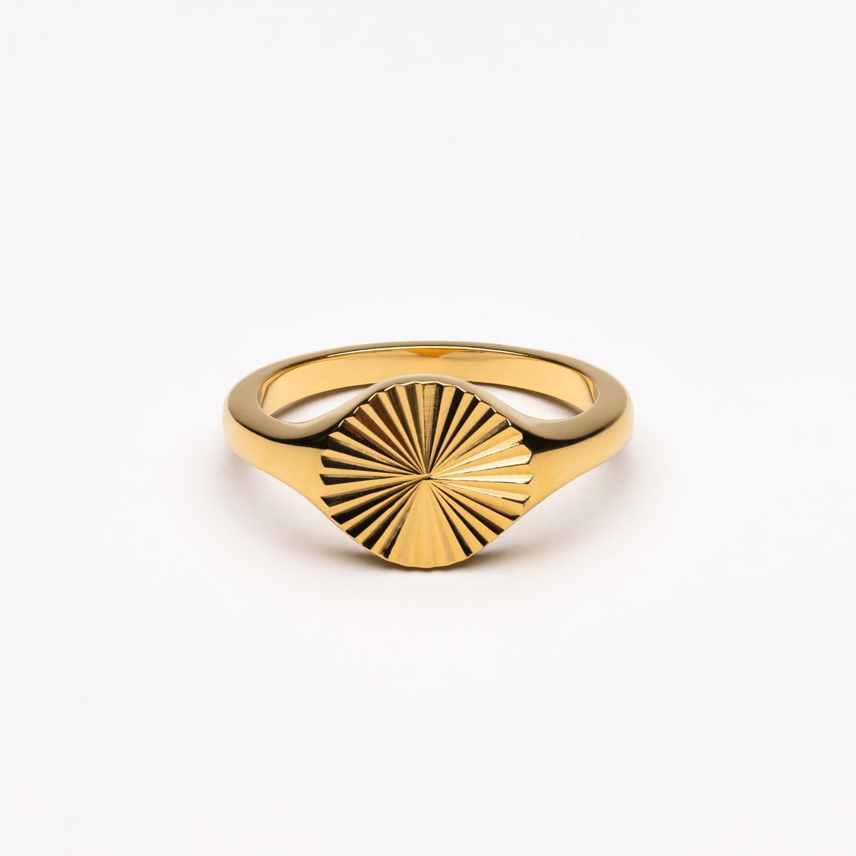 Bruce & Co Round Sunburst Signet Ring, Steel