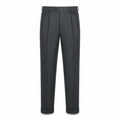 Tavedane gray herringbone side-adjuster trousers, front ghost mannequin view