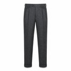 Tavedane gray herringbone side-adjuster trousers, front ghost mannequin view