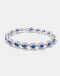 Bruce & Co Men’s Blue Zirconia Teardrop Bracelet, Silver-Plated