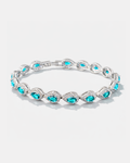 Bruce & Co Turquoise-Color Zirconia Teardrop Bracelet, Silver-Tone