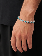 Bruce & Co Turquoise-Color Zirconia Teardrop Bracelet, Silver-Tone