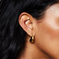 Bruce & Co Sculpted Teardrop Hoop Earrings, Gold-Tone