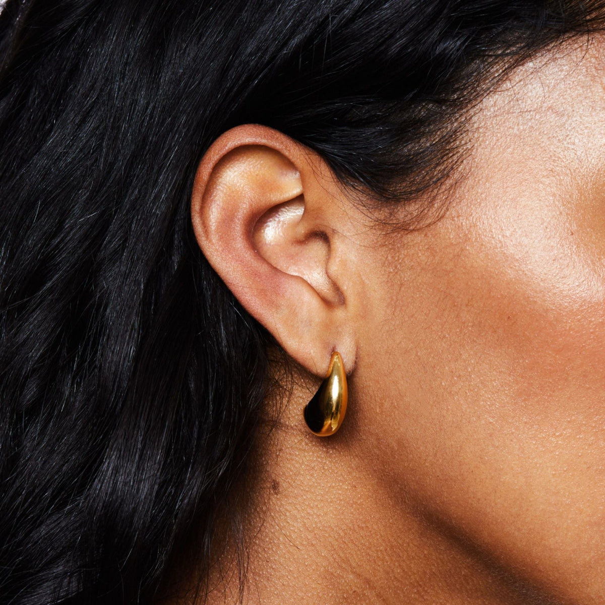 Bruce & Co Sculpted Teardrop Hoop Earrings, Gold-Tone