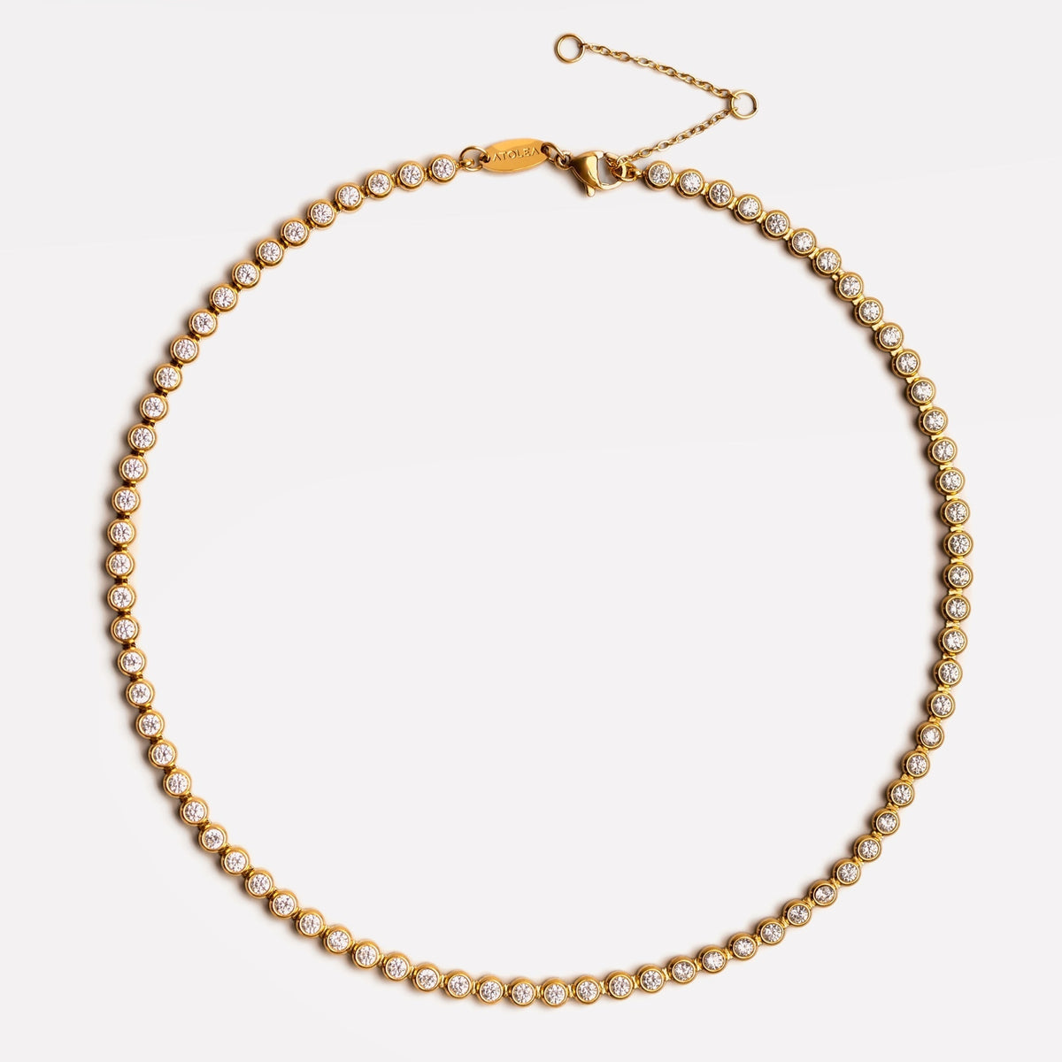 Bruce & Co Round Zircon Tennis Choker, 37 cm, Steel