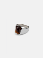 Bruce & Co Terra – Men’s Tiger's Eye Signet Ring, Stainless Steel