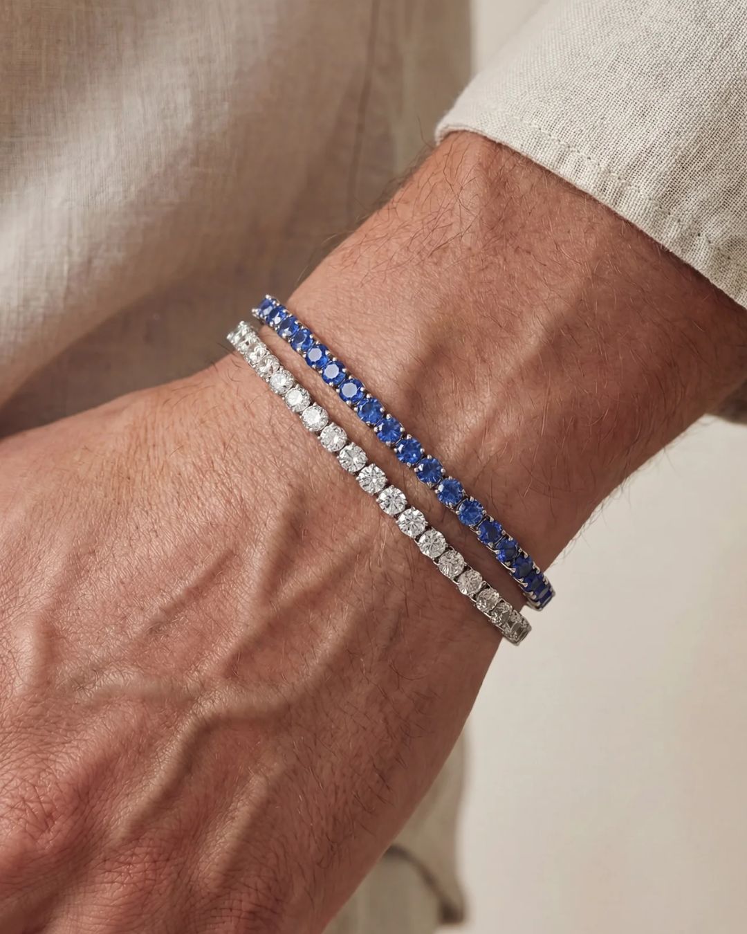 Bruce & Co Spring Edit – Five-Color Tennis Bracelet Set, 4 mm, Silver-Plated