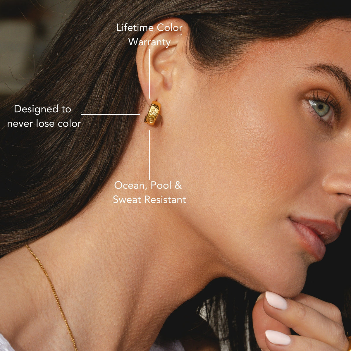 Bruce & Co Bloom – Engraved Floral Half-Hoop Stud Earrings
