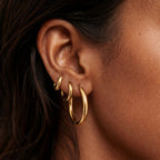 Bruce & Co Classic Thick Hoop Earrings, 14–36 mm, Steel