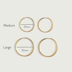 Bruce & Co Thin Hoop Earrings, 25 or 30 mm