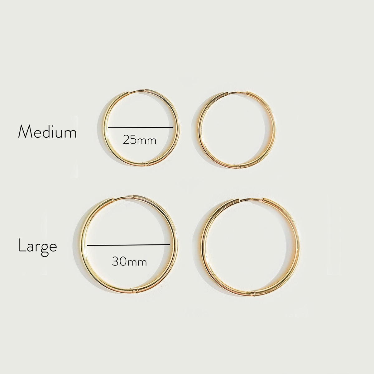 Bruce & Co Thin Hoop Earrings, 25 or 30 mm