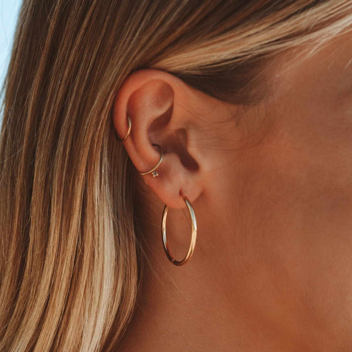 Bruce & Co Thin Hoop Earrings, 25 or 30 mm