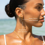 Bruce & Co Oval Tiger Eye Drop Huggie Hoop Earrings