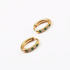 Bruce & Co Oasis – Green Crystal Hoop Earrings, 12 mm