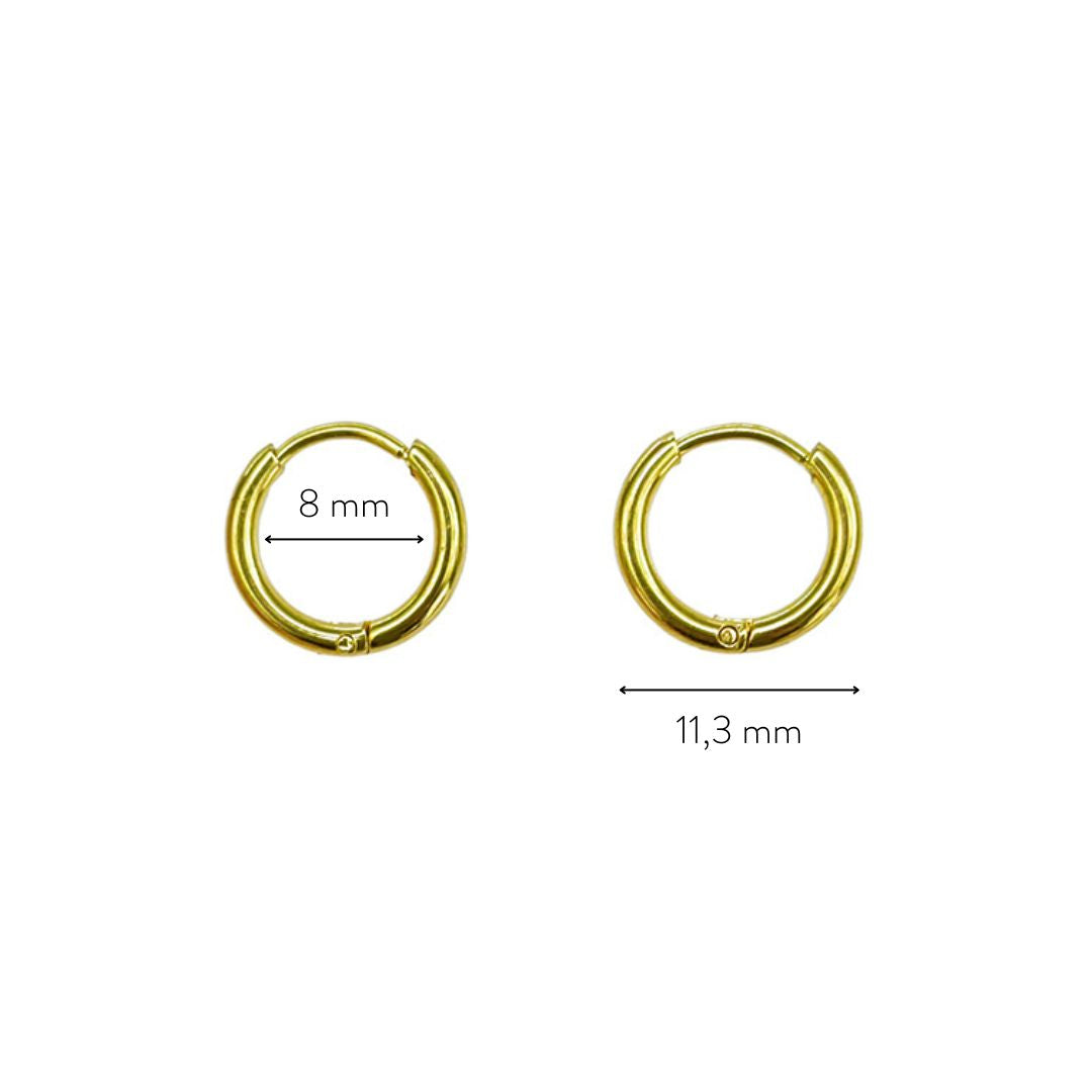 Bruce & Co Tiny Plain Huggie Hoops, 8 mm Inside Diameter