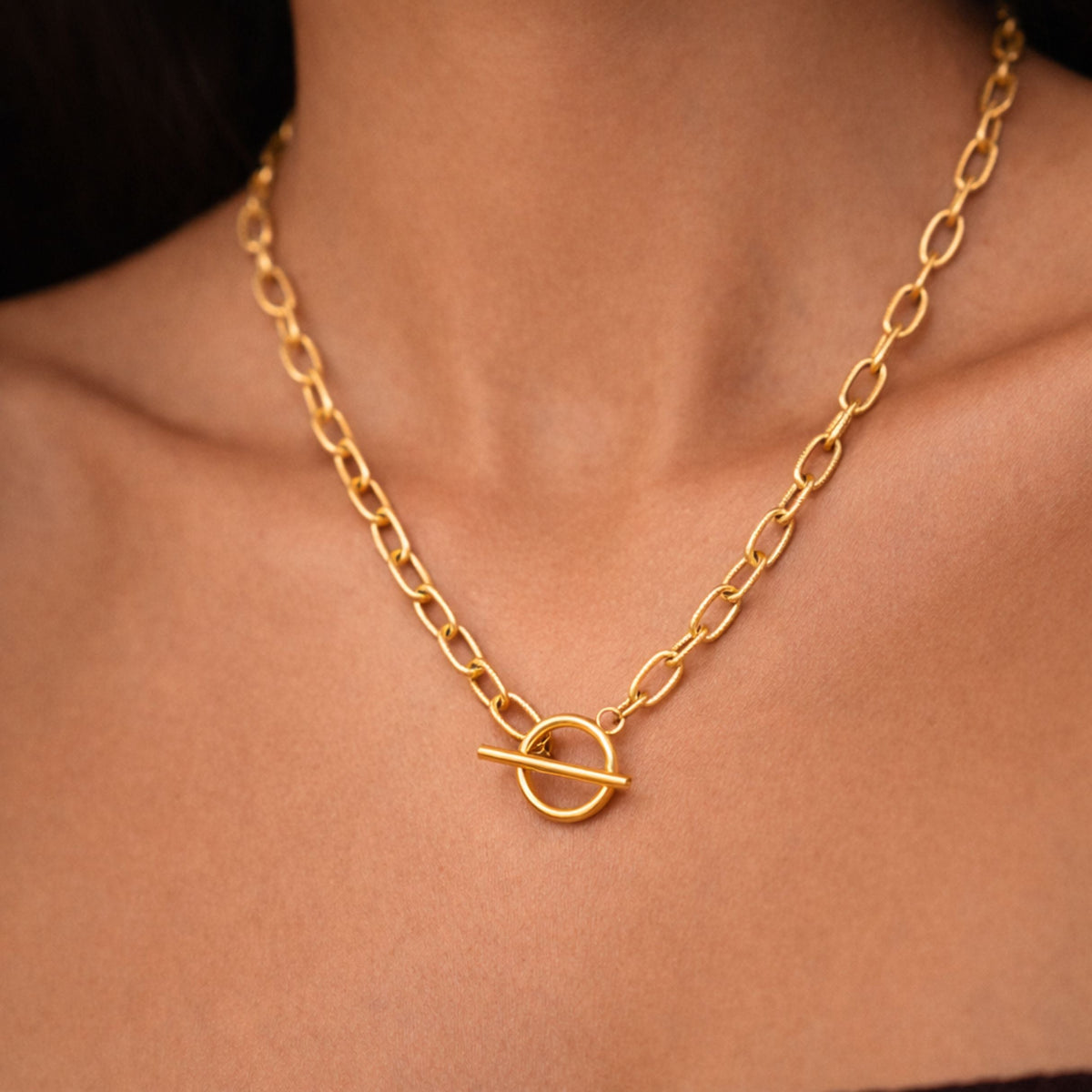 Bruce & Co Paperclip Toggle Choker, 42 cm, Steel