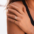 Bruce & Co Oval Zircon Solitaire Ring, Stainless Steel