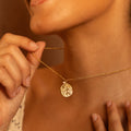 Bruce & Co Saint Christopher Coin Necklace with Pearl