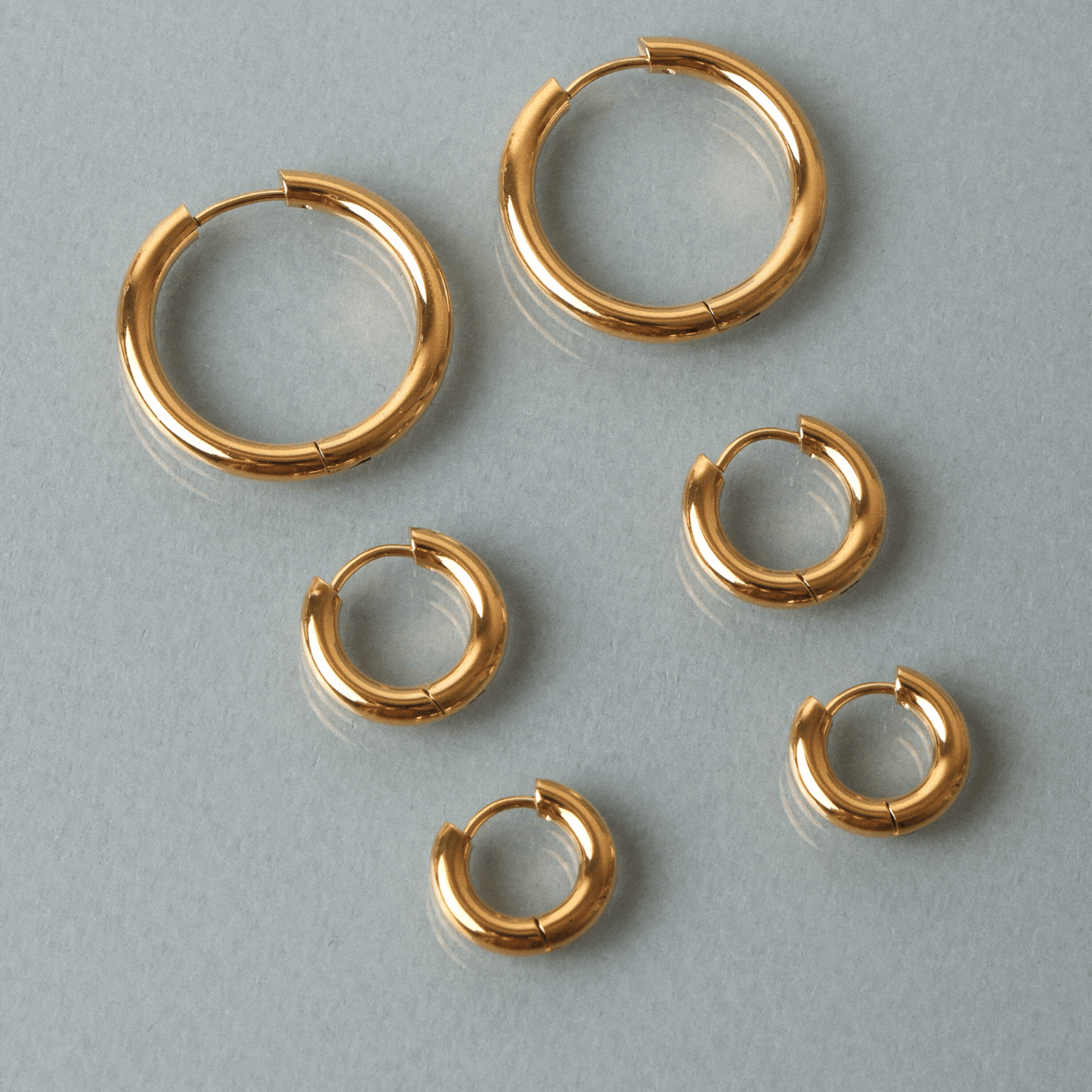 Bruce & Co Classic Thick Hoop Earrings, 14–36 mm, Steel